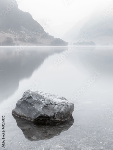 Rock Standing in Middle of Water