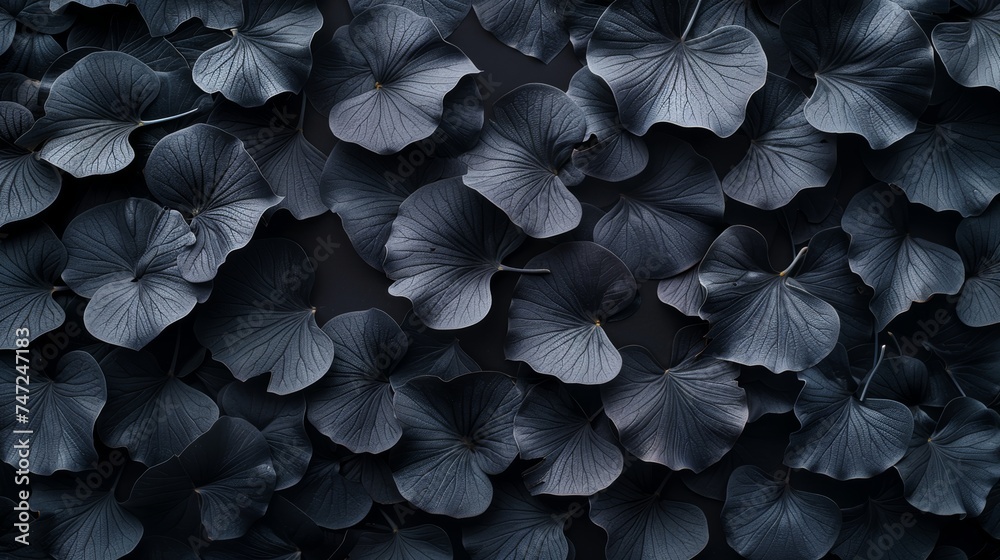 Abstract nature pattern, Background from black ginkgo leaves, black leaves pattern, chinese leaves, gingko leaves, pattern, background - obrazy, fototapety, plakaty 
