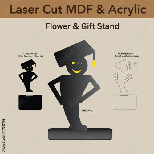 Graduation stand MDF, Acrylic 2mm 3mm thickness.