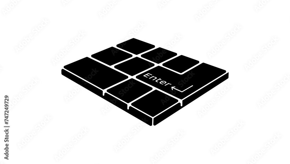 Enter button, black isolated silhouette Enter button, black isolated silhouette