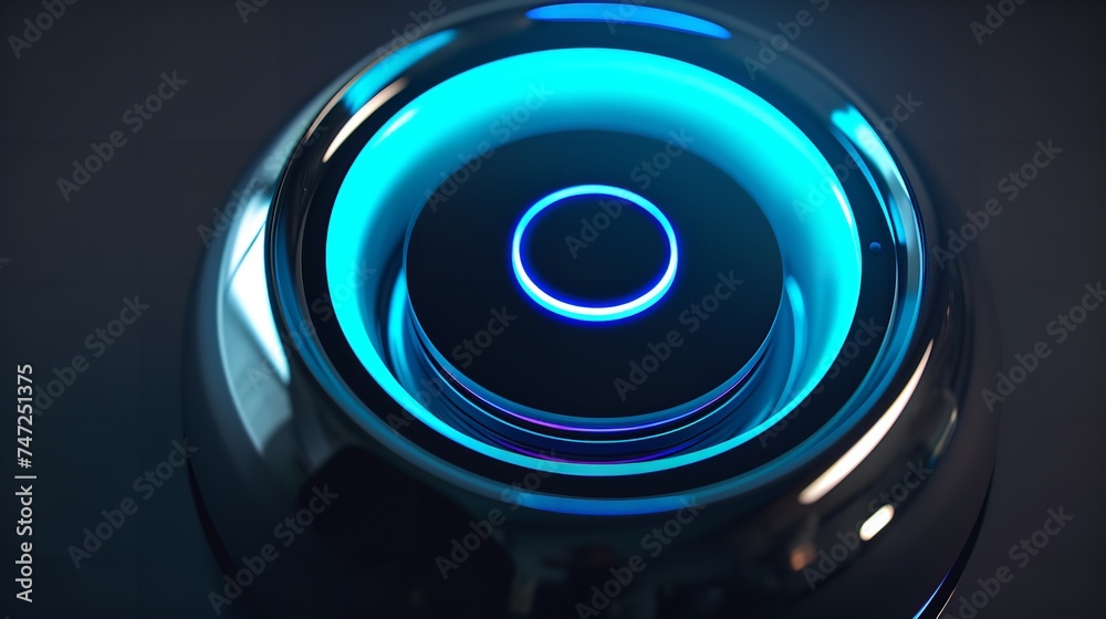 A Sleek Black Bluetooth Speaker with a Glowing Accent A Sleek Black Bluetooth Speaker with a Glowing Accent