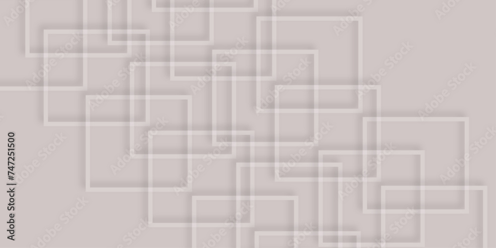 Abstract background of intersecting squares with shadows in gray colors. Abstract technology vector background. Seamless abstract technology line triangle diamond square shape.
