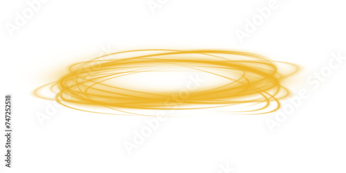 Three dimensional shiny golden nimbus. Golden halo angel ring. Light realistic halo, angel ring, Saint aureole symbol.  Magic fantasy portal. Futuristic teleport. Light effect. PNG.
 photo