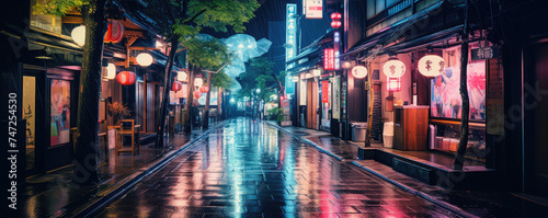 Nigh street lights in tokyo city