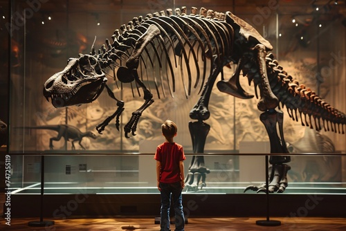 Dino-Fueled Adventure A Young Explorer in the Fossil Hall Generative AI © Bipul Kumar