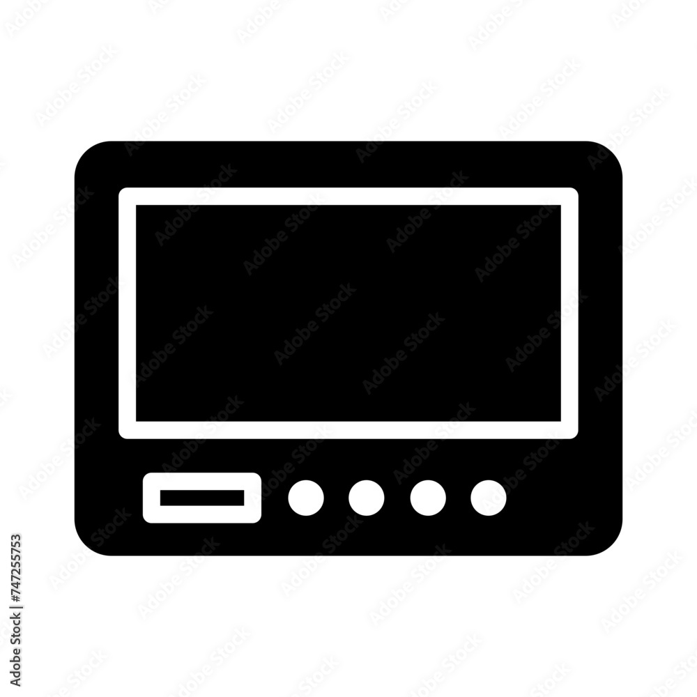 Headunit Multimedia Parts Glyph Icon Headunit Multimedia Parts Glyph Icon