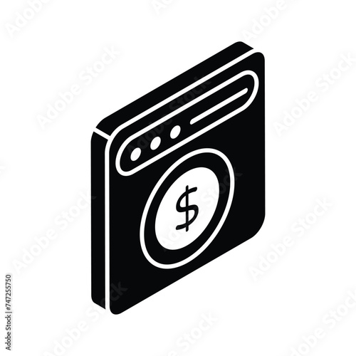 Get this amazing icon of website monetization in isometric style