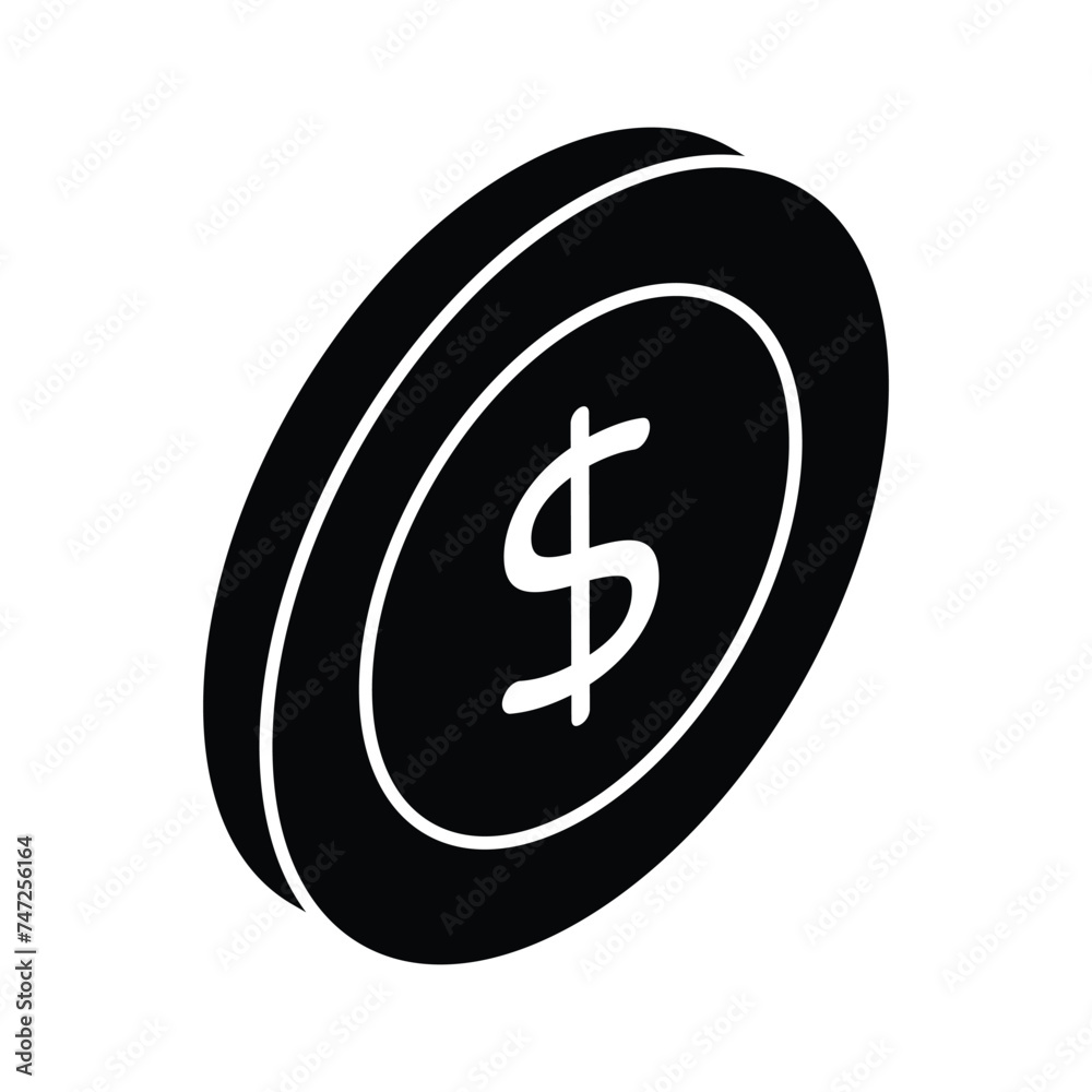 Check this carefully designed icon of money, dollar coin vector Check this carefully designed icon of money, dollar coin vector