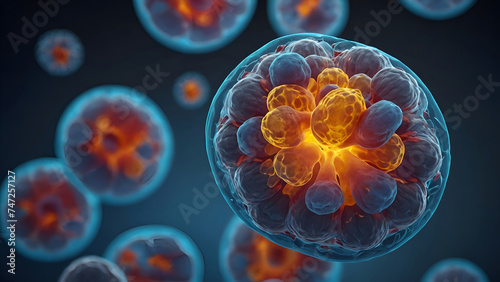 Frontiers of Healing Embryonic Stem Cells and the Future of Cellular Therapy - A 3D Illustration Perspective photo
