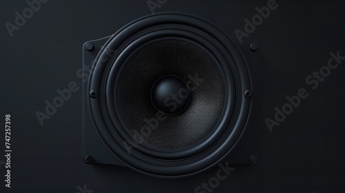 Image of Black Speaker Isolated  Generatively Created