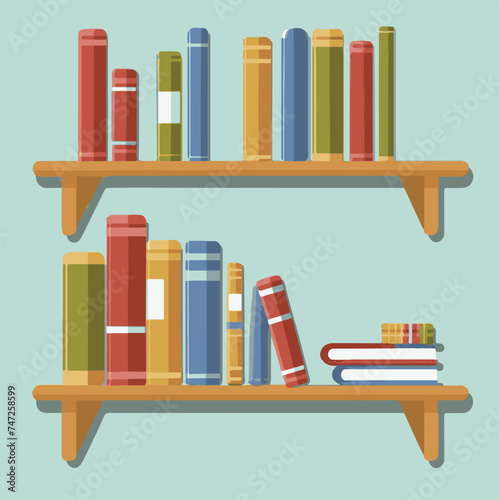 books_on_the_shelf_Vector_illustration_illustr 