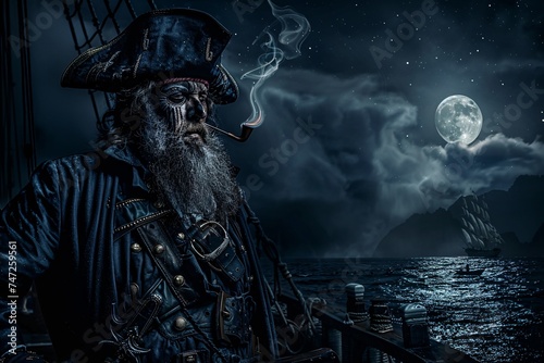 Pirate Smoke Night Generative AI