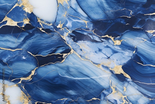 a blue and gold marble