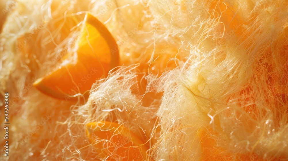 Concept of bio-based material from fruit waste of orange peel. Sustainable Fashion Made of Orange Peel. Zero waste Concept of bio-based material from fruit waste of orange peel. Sustainable Fashion Made of Orange Peel. Zero waste