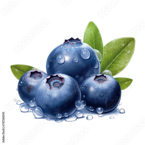 blueberries in a bowl isolated on white background
