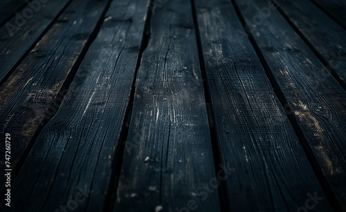 Aged Burnt Boards on Dark Stained Reclaimed Wood Surface