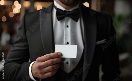 Professional Elegance: Business Card in Hand