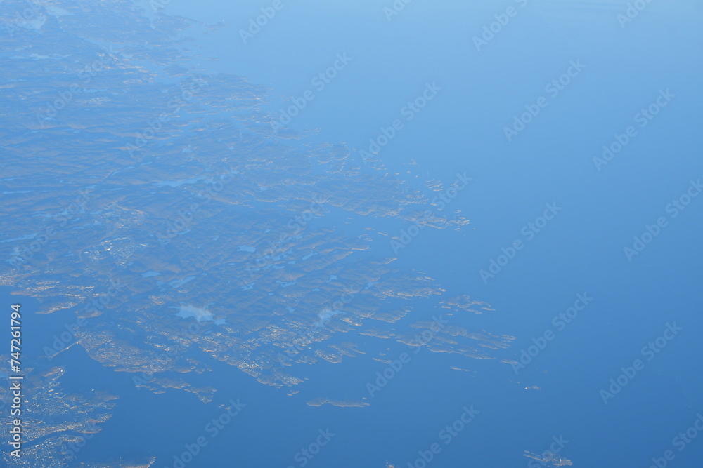  view of Norway from Jet Plain Window in Winter