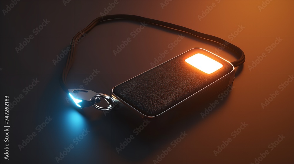 Bluetooth Anti-Lost Key Finder Device 3D Illustration