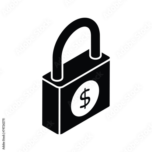 Get this visually appealing vector of financial security, ready to use icon of secure investment