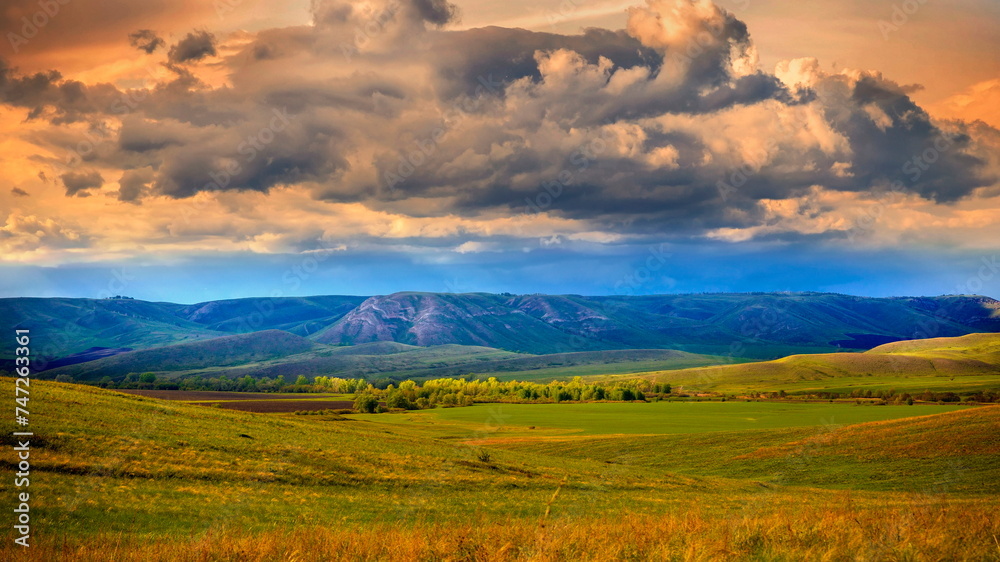 beautiful sunrise in the mountains of the Southern Urals in the Republic of Bashkortostan beautiful sunrise in the mountains of the Southern Urals in the Republic of Bashkortostan