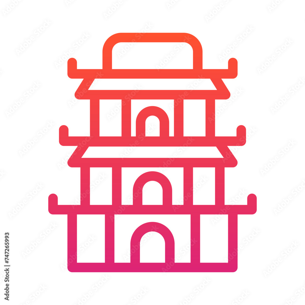 Temple Gradient Linear Style Temple Gradient Linear Style