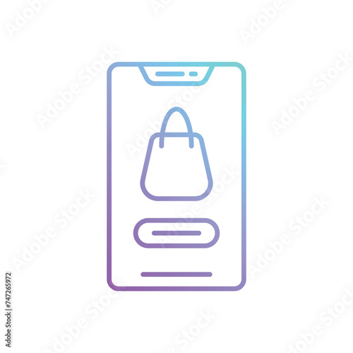 Online Shopping icon vector stock illustration