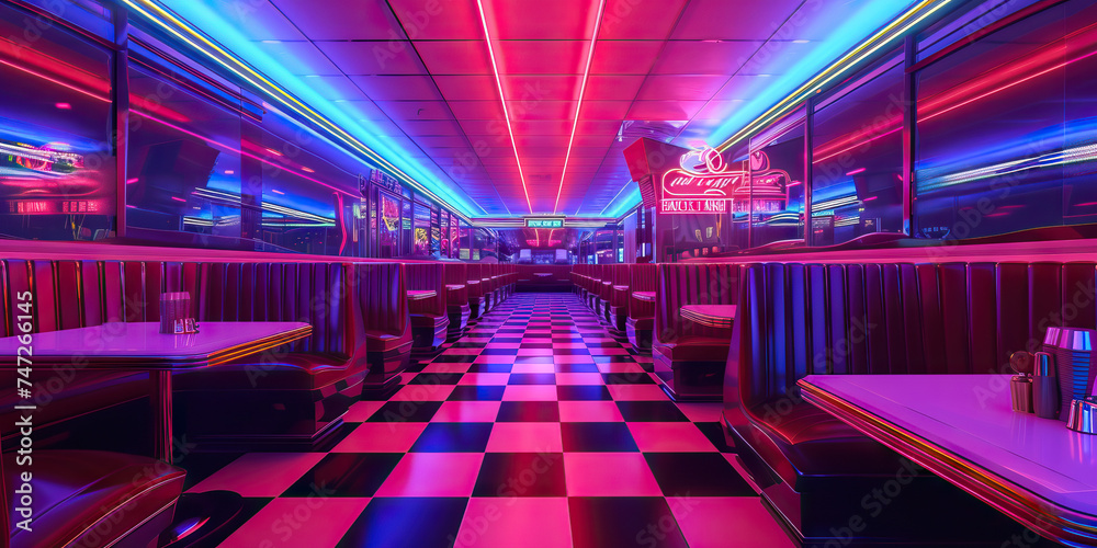 1950s Retro Diner Vibes: A Nostalgic Scene Straight out of the Classic
