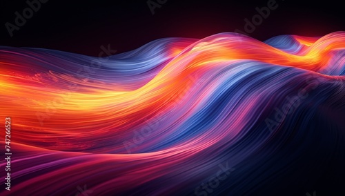 Vibrant abstract wave of light, fluid art, energy motion