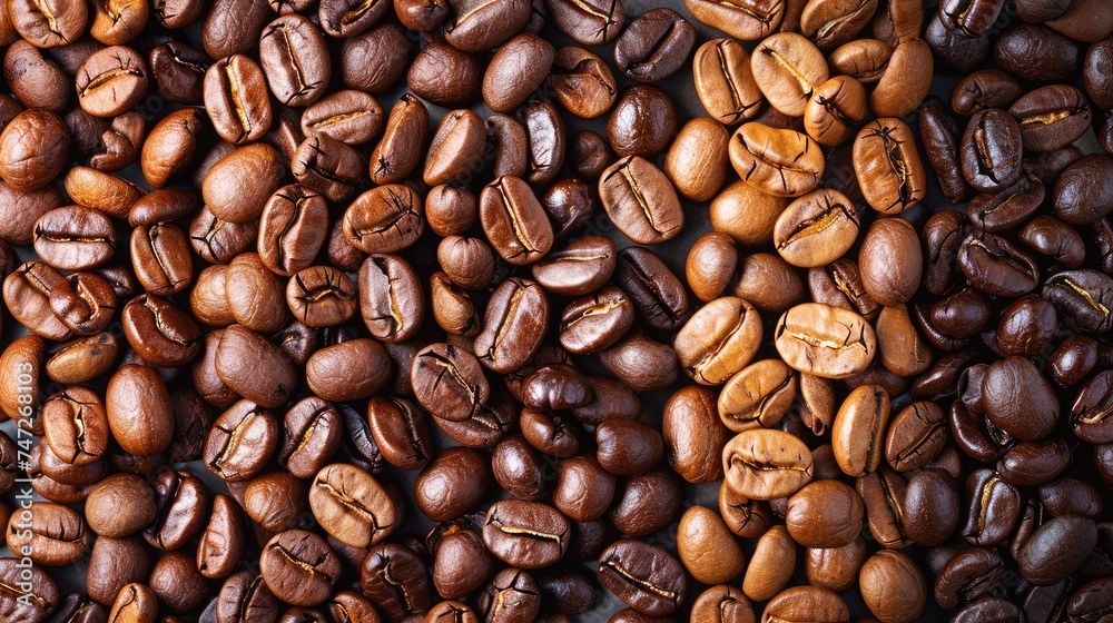 Obraz premium Mixture of different kinds of coffee beans. Coffee Background