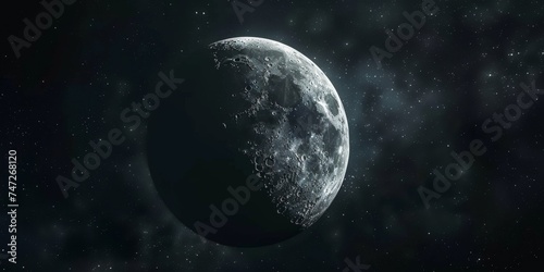 Moon against the backdrop of space close-up Generative AI