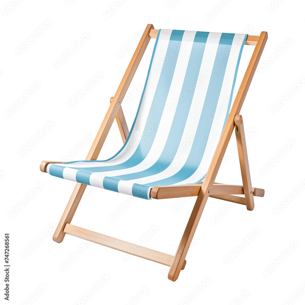 beach chair isolated on white, png