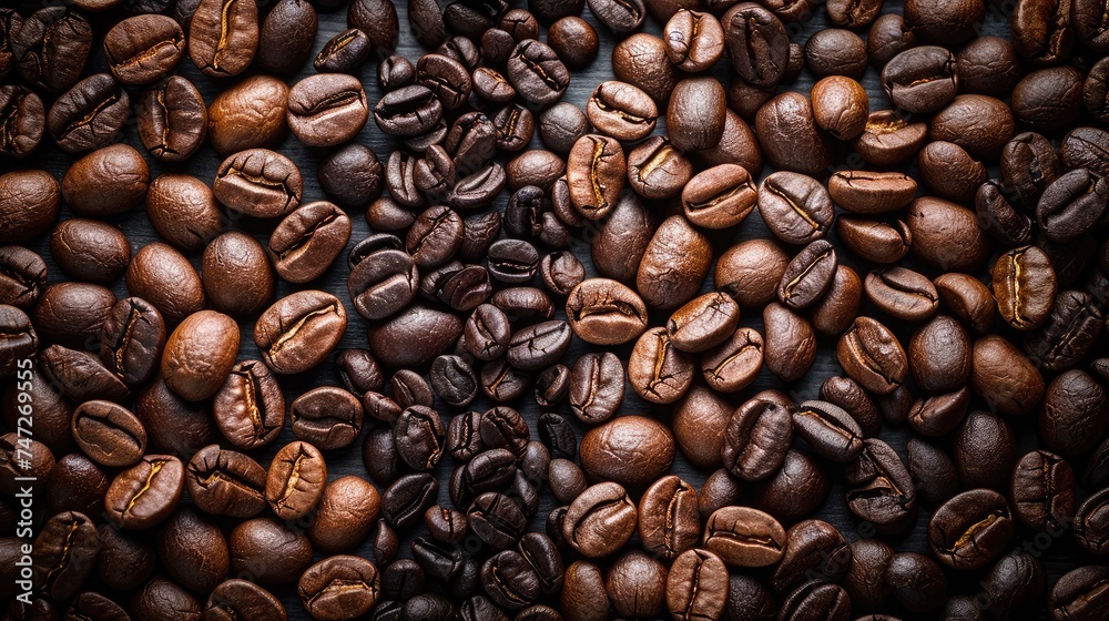 Obraz premium Mixture of different kinds of coffee beans. Coffee Background