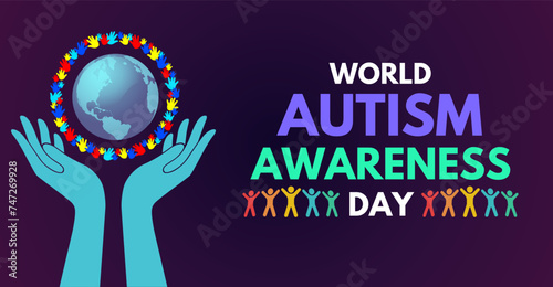 World Autism Awareness Day, campaign or celebration banner design
