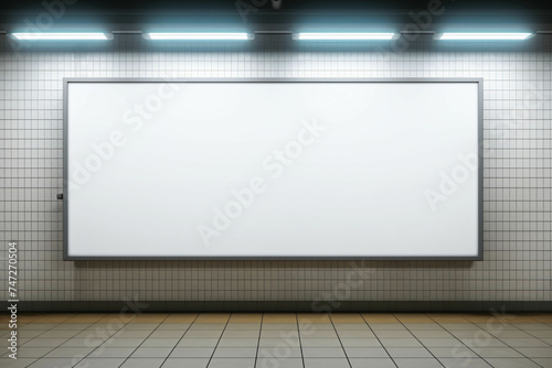 empty blank billboard mockup template or advertising poster in the subway © pickypix