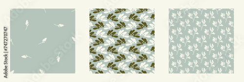 Modern botanical minimal wildflower vector pattern collection. Summer gender neutral pressed flower silhouette background. Simple nature floral paper cut out wallpaper wedding, hedgerow decor repeat.