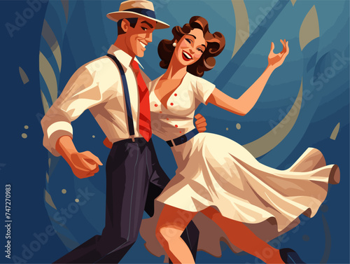 two dancers in action