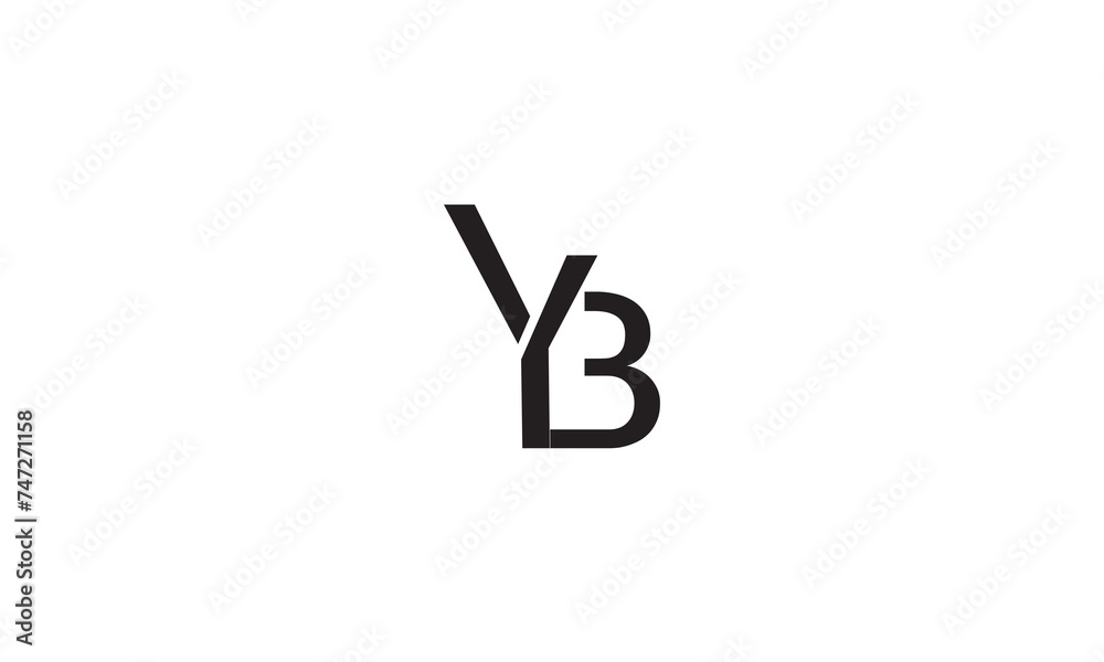YB, BY, B, Y Abstract Letters Logo Monogram YB, BY, B, Y Abstract Letters Logo Monogram