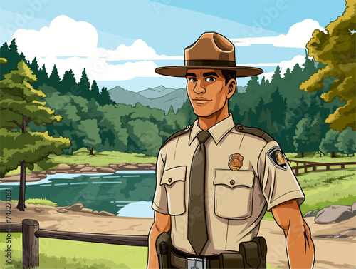 forest guard in a forest