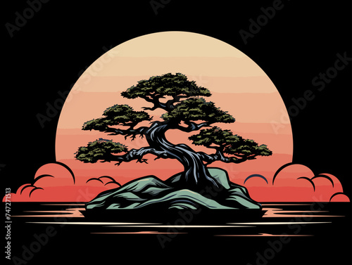  illustration of a bonsai tree