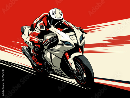 race motorcycle on the road © Nadula