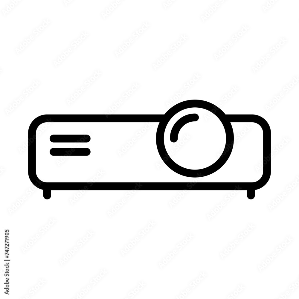 Fototapeta premium projector outline vector icon isolated on white background. projector line icon for web, mobile and ui design.