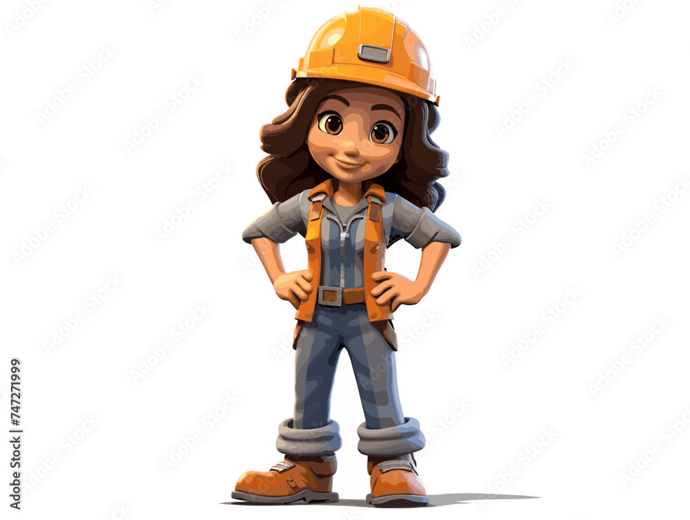 engineerig cartoon girl