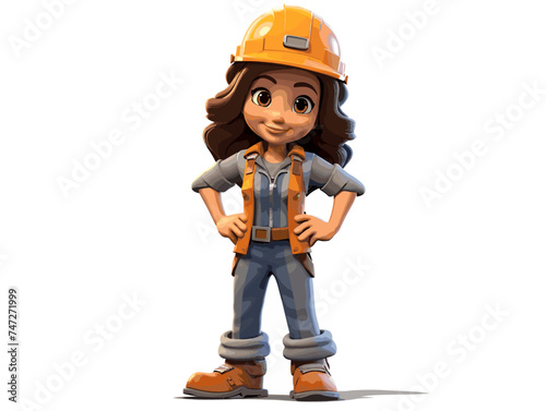 engineerig cartoon girl 