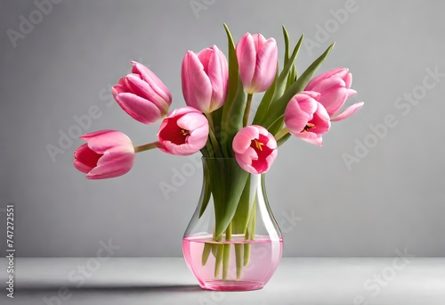 pink tulips in a vase isolated. Gladiolus Flower ‘Prins Claus’ Vase Arrangements transparent.Gladiolus Flower PNG. Flower vase PNG. minimalist flower vase photo