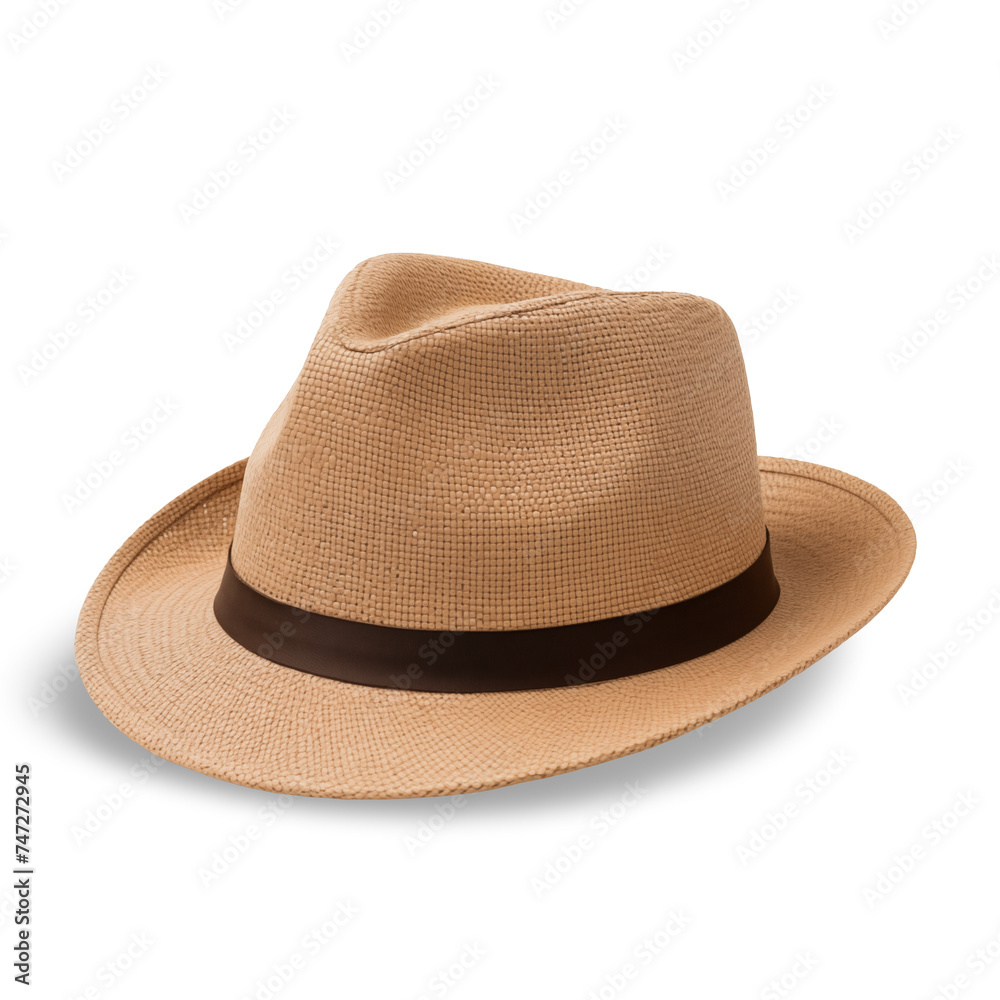brown hat isolated on white,  png