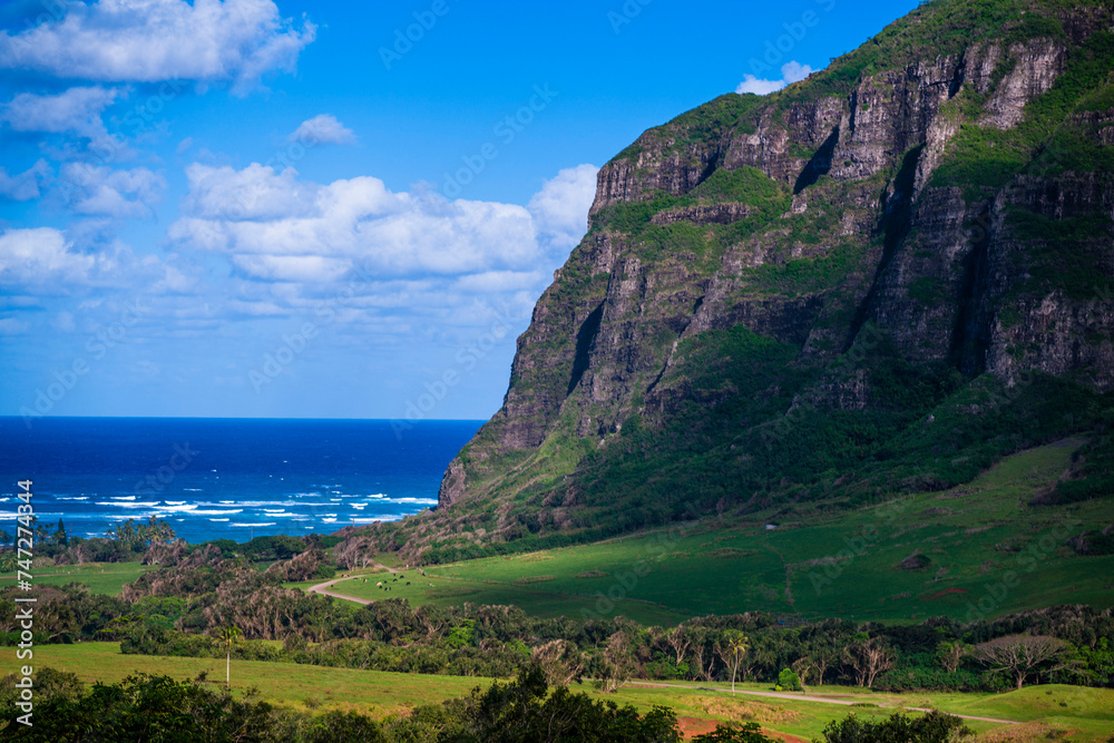 Mountains near Kuoloa ranch in Hawaii