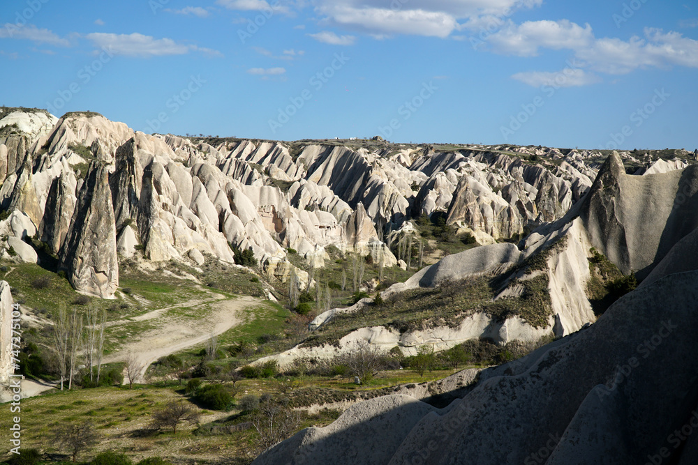 Volcanic Rock Formations Landscape In Cappadocia in Turkey