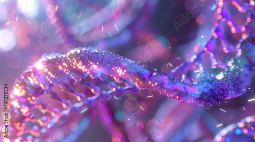 A simulation of a DNA replication process with quantum computing technology predicting and analyzing potential mutations. © Justlight