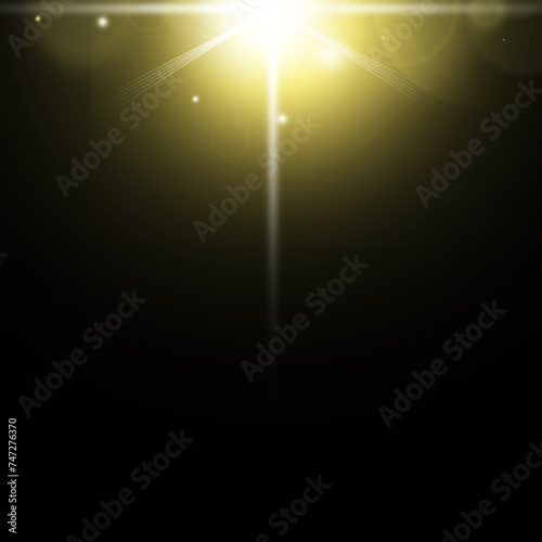The light effect star flashed. Bright light and flash. On a transparent background.